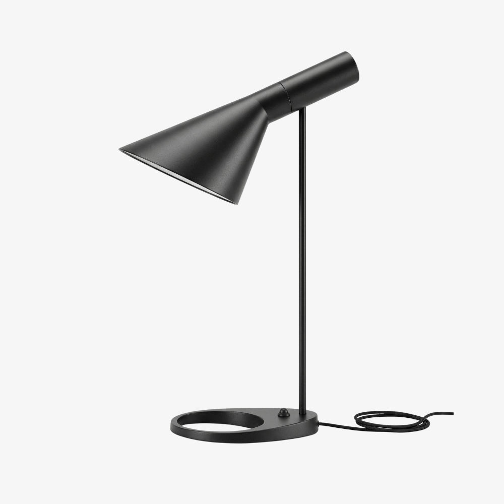 Metal Desk Lamp with Tilting Tapered Shade - Mid Century Modern