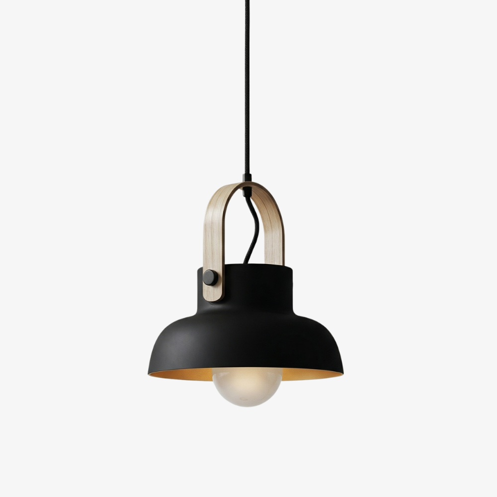 Moderne Pendelleuchte mit Holzoptik-Griff – Nordische konische Pendelleuchten