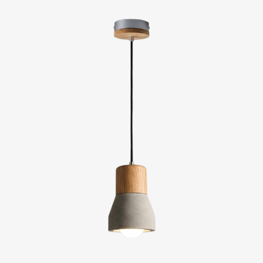 Suspension moderne en béton et bois - Lampe suspendue en bois de style industriel nordique