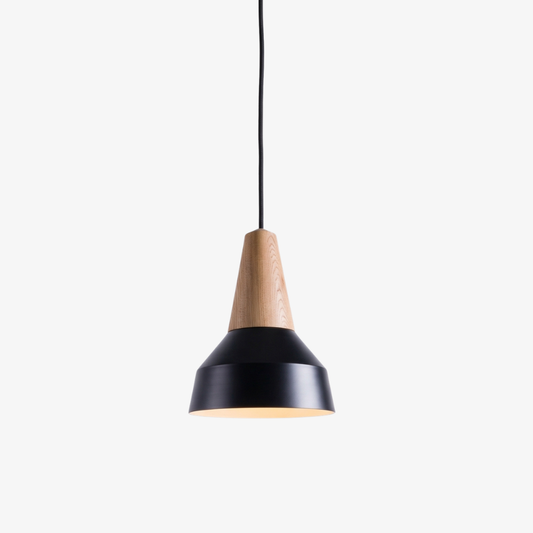 Suspension en bois moderne nordique - Lampe suspendue silhouette macaron artisanale