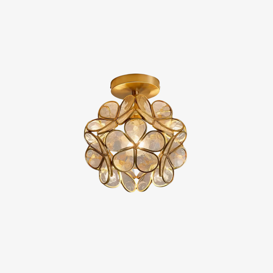 Floral Flush Mount Ceiling Light - Petal Design Acrylic Globe