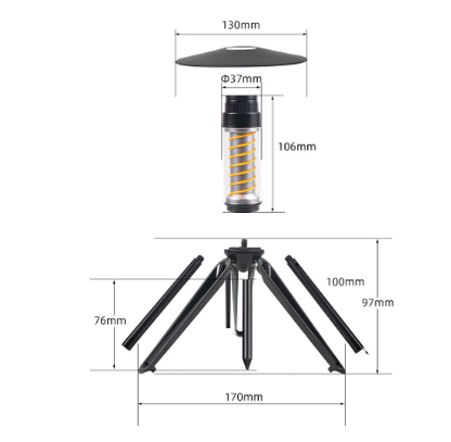Rechargeable Outdoor Lantern with Warm Glow Coil - Metal Hanging Hook and Stand