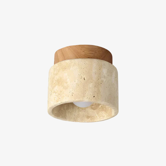 Modern Stone Ceiling Light - Travertine Flush Mount